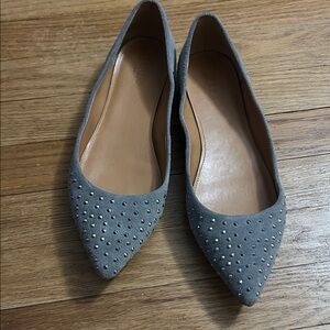 J. Crew Size 10 Gray Studded Flats